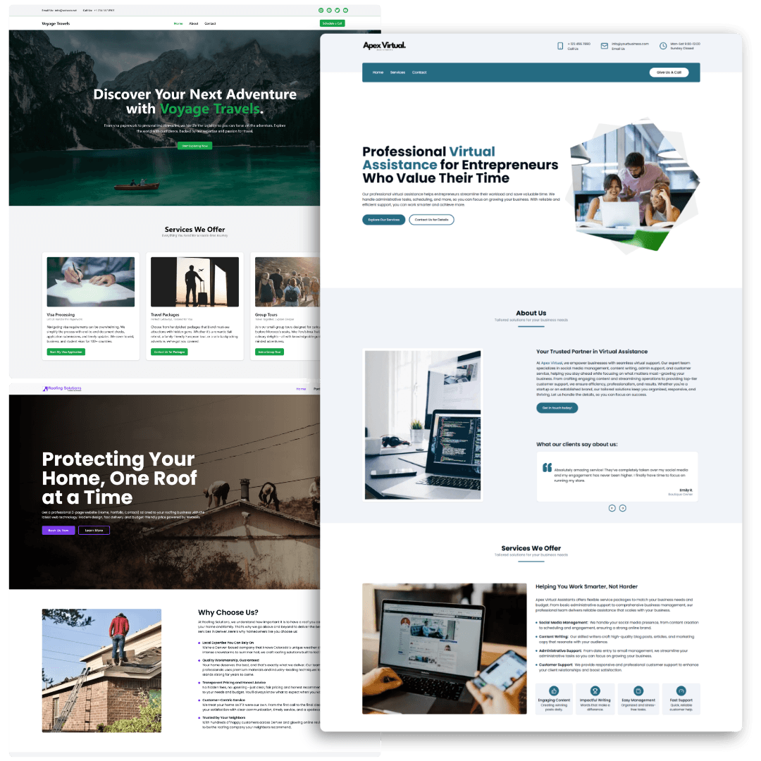 screenshot of affordable website 