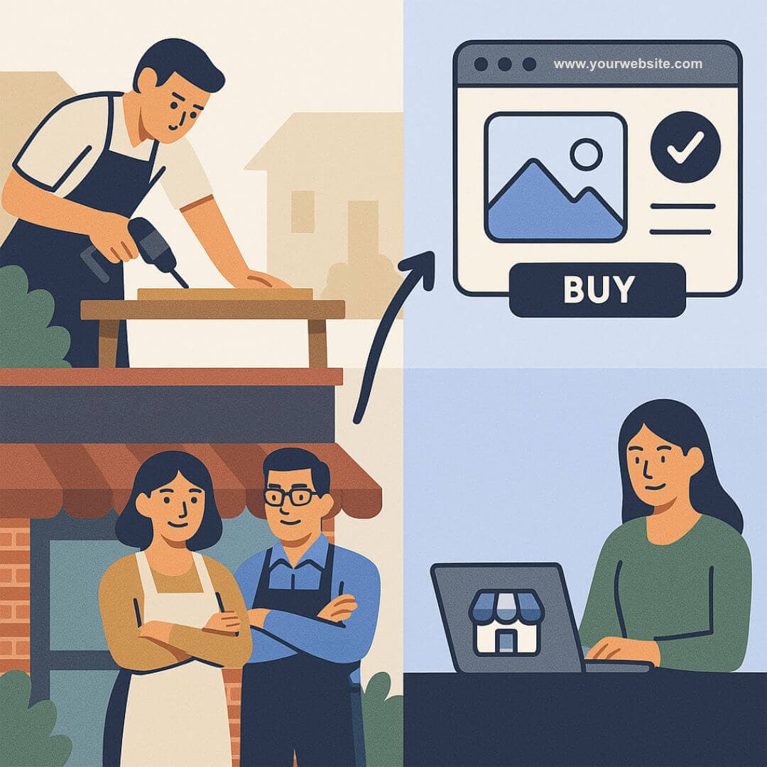 infographics of business owners and website