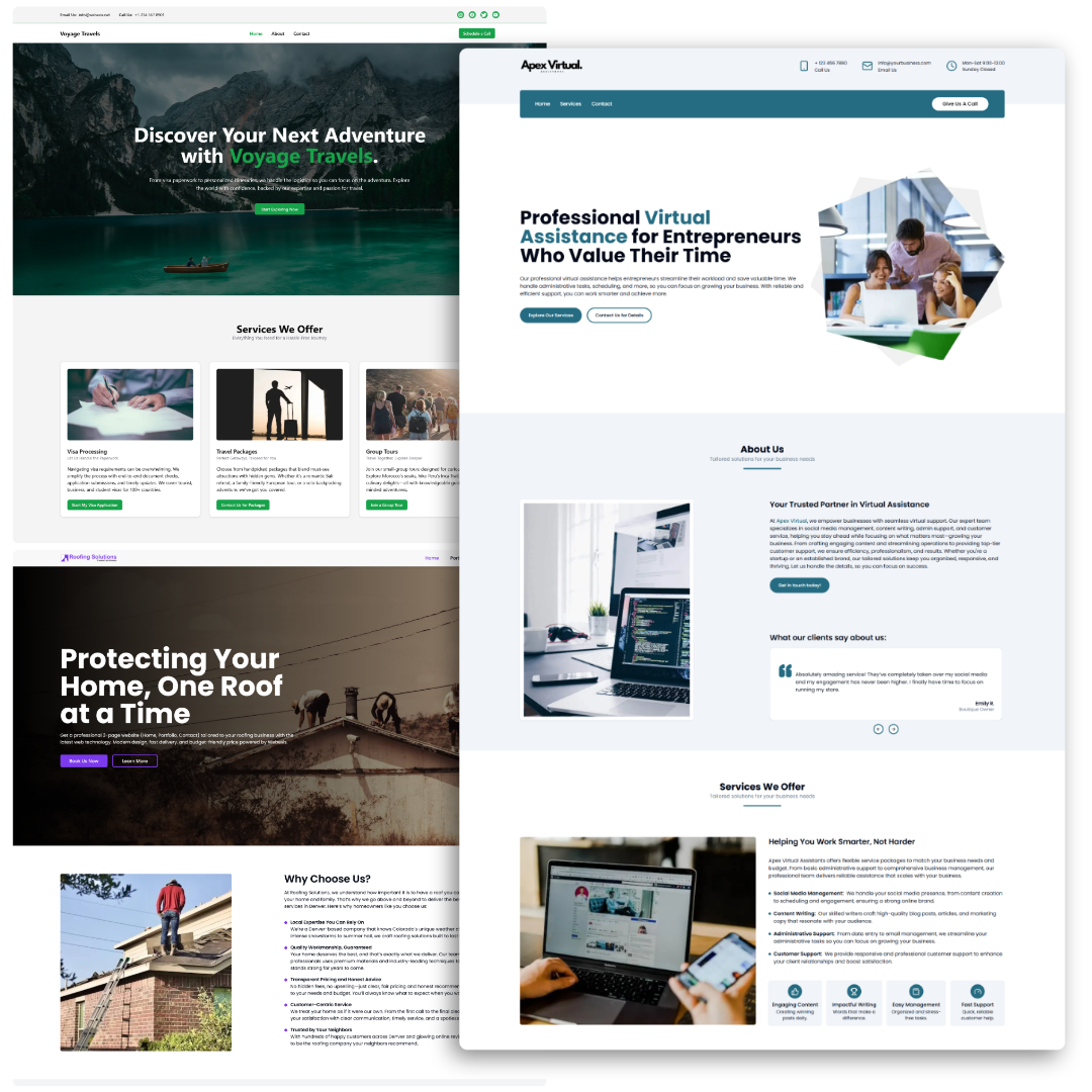 screenshot of affordable website